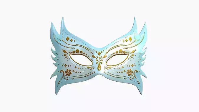 Carnival Mask D07 Blue Orange - Costume Character Design Low-poly 3D model