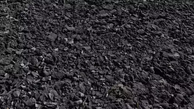 Burned Charcoal Debris Ground seamless PBR texture