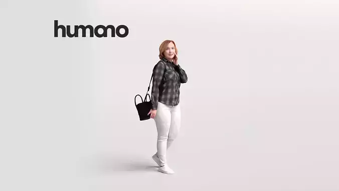 Humano casual woman walkig - shirt and jeans-09455-86