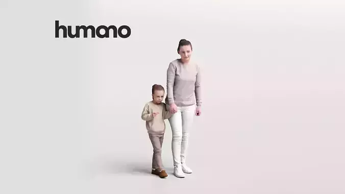 Humano casual woman with child walkig -07041-52