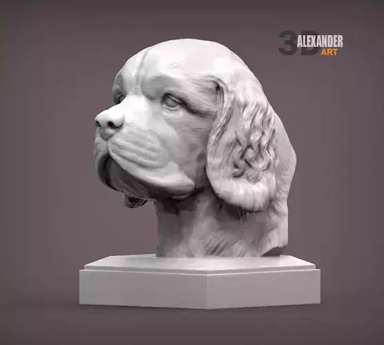 clumber spaniel bust