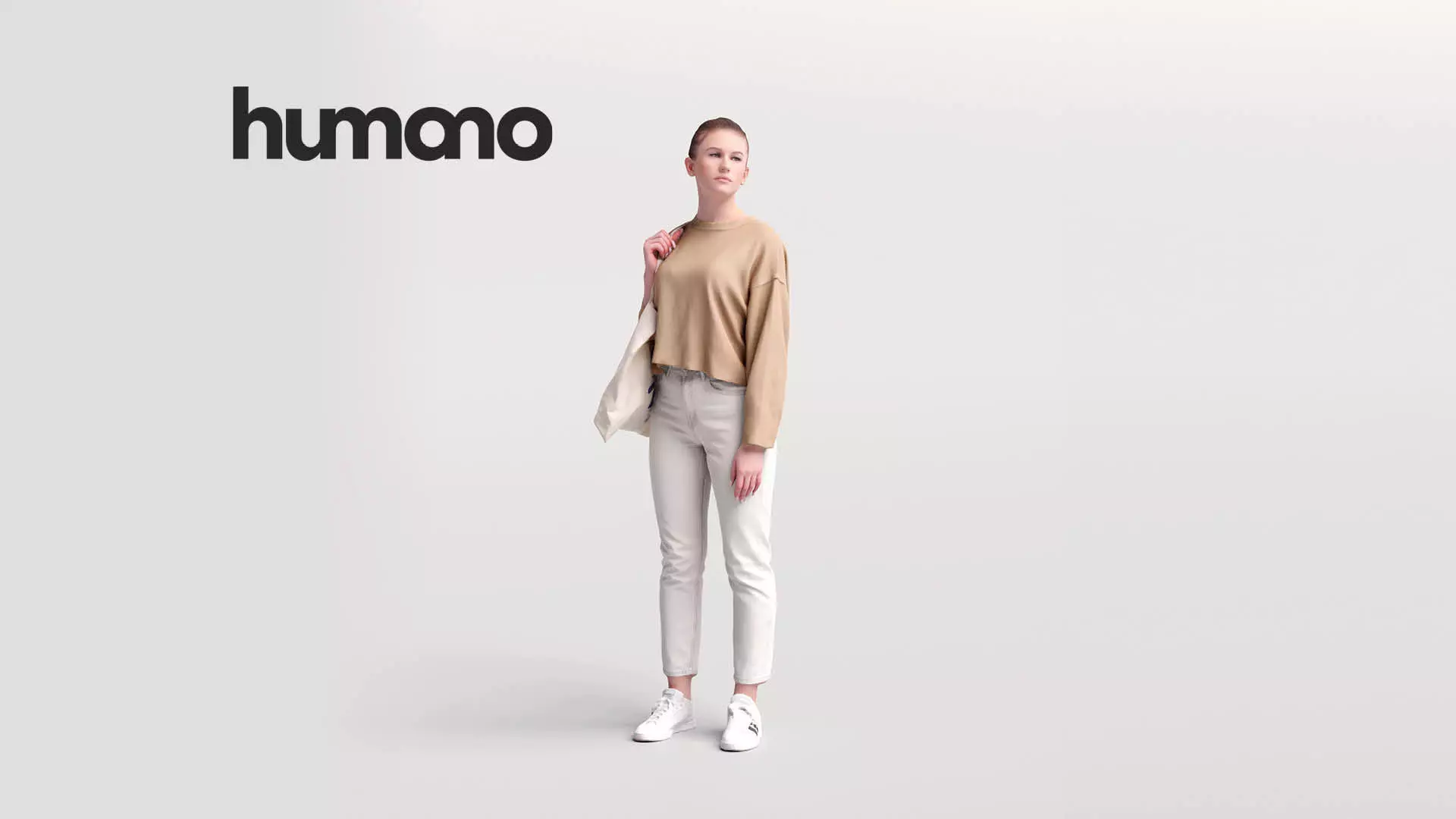 Humano casual woman standing - jeans and blouse -04638-67 3D model