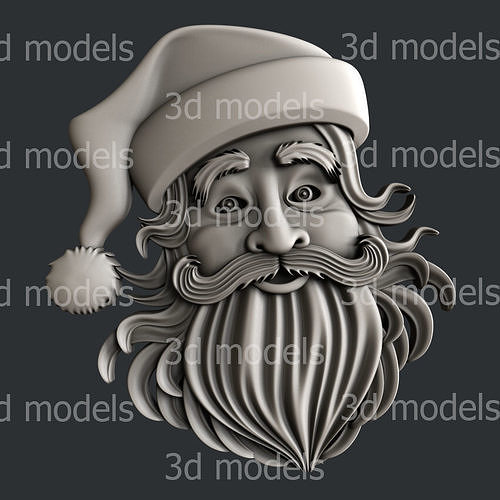 3d STL models for CNC router or 3dprinter Santa Claus P483 3D model ...