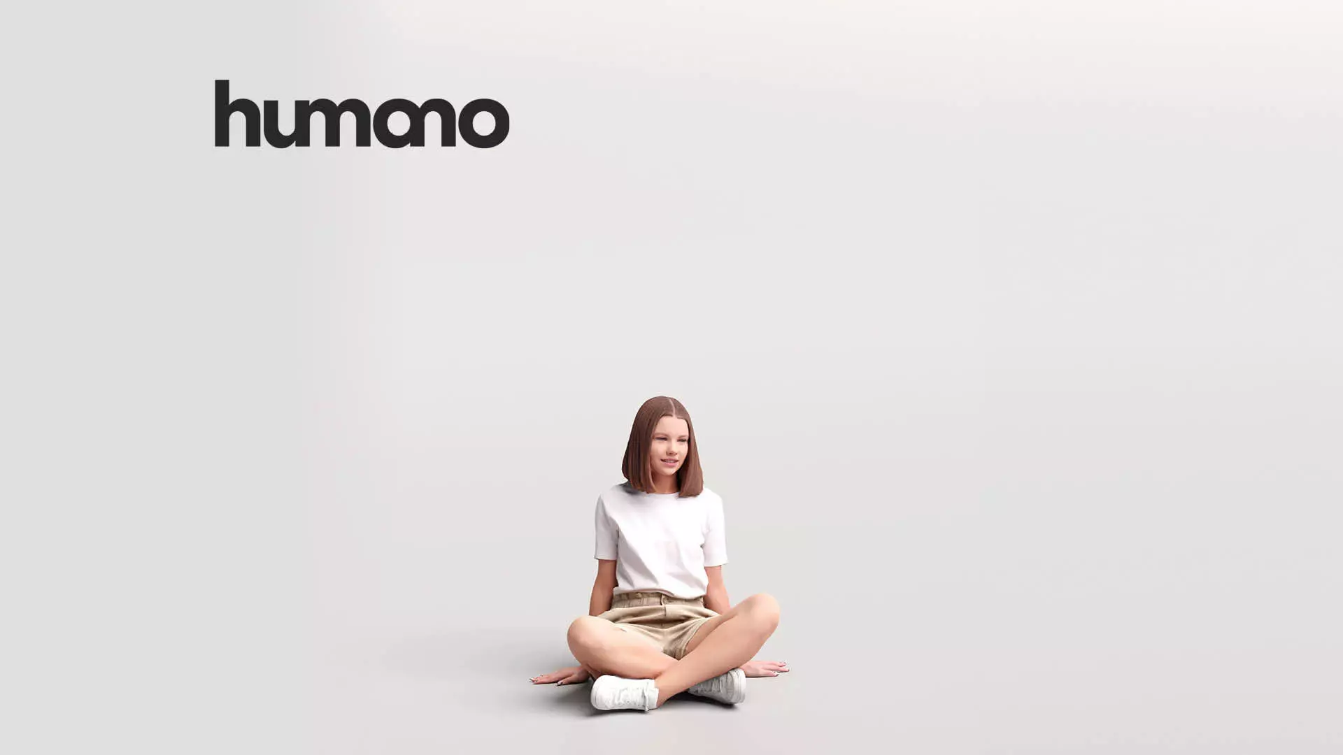 Humano young casual sitting - summer shorts t-shirt -04537-15 3D model