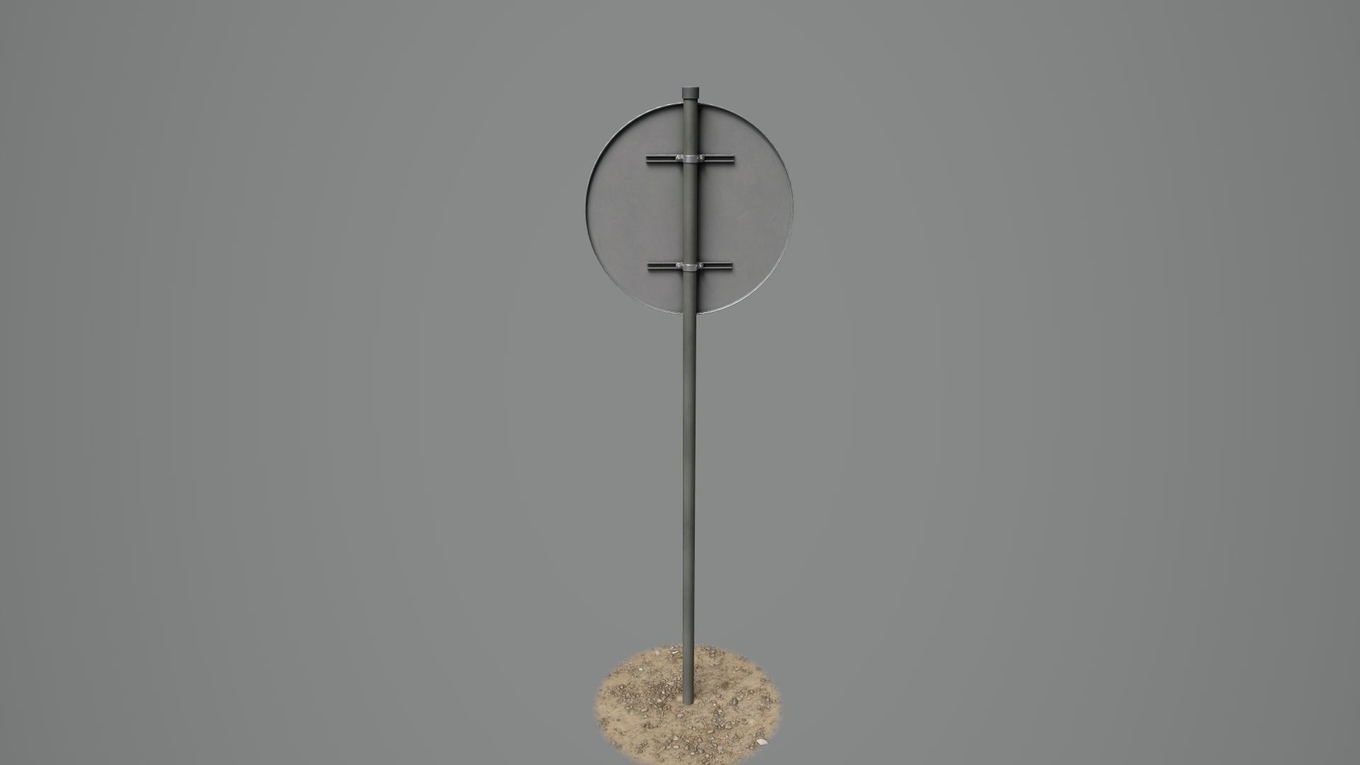 Road Sign 12 - End Speed Limit - 50 Low-poly 3D model_3