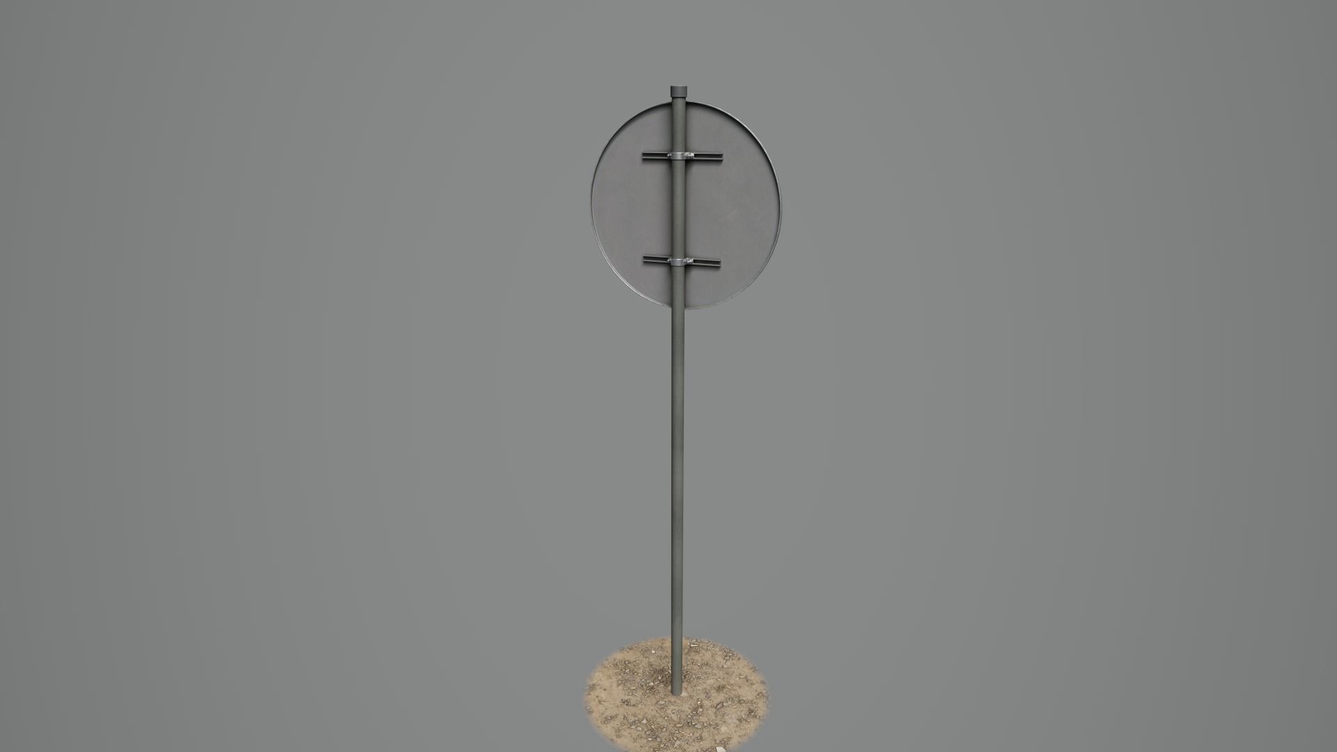 Road Sign 12 - End Speed Limit - 50 Low-poly 3D model_4