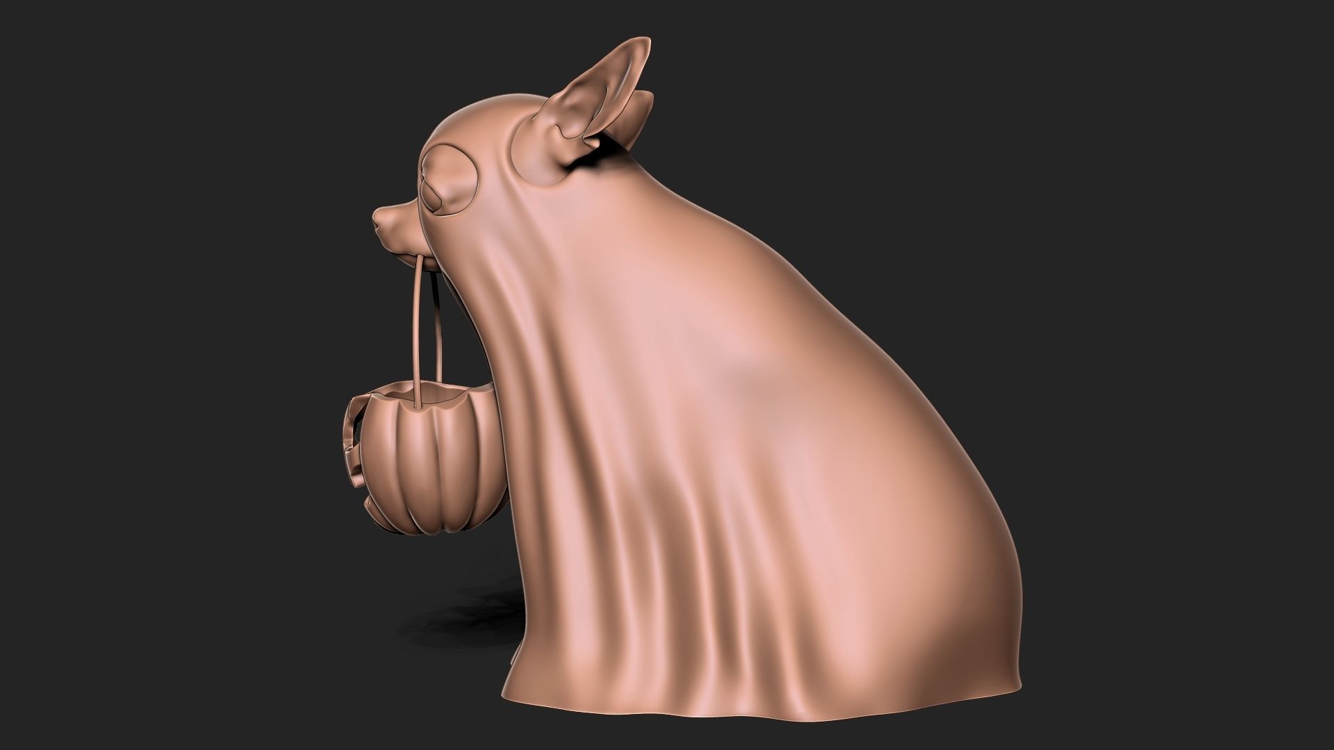 HALLOWEEN GHOST DOG 3D print model_4