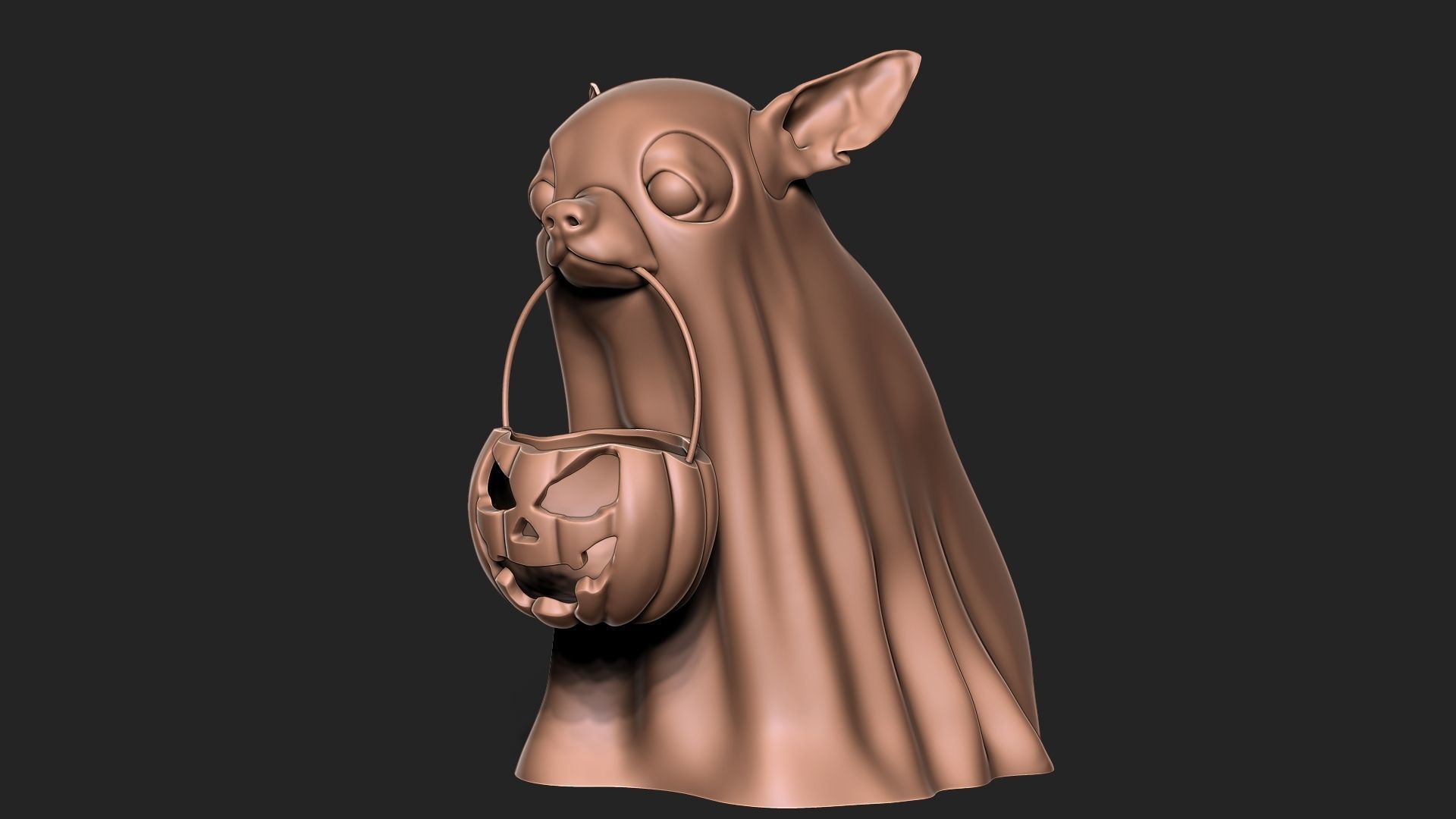 HALLOWEEN GHOST DOG 3D print model_3