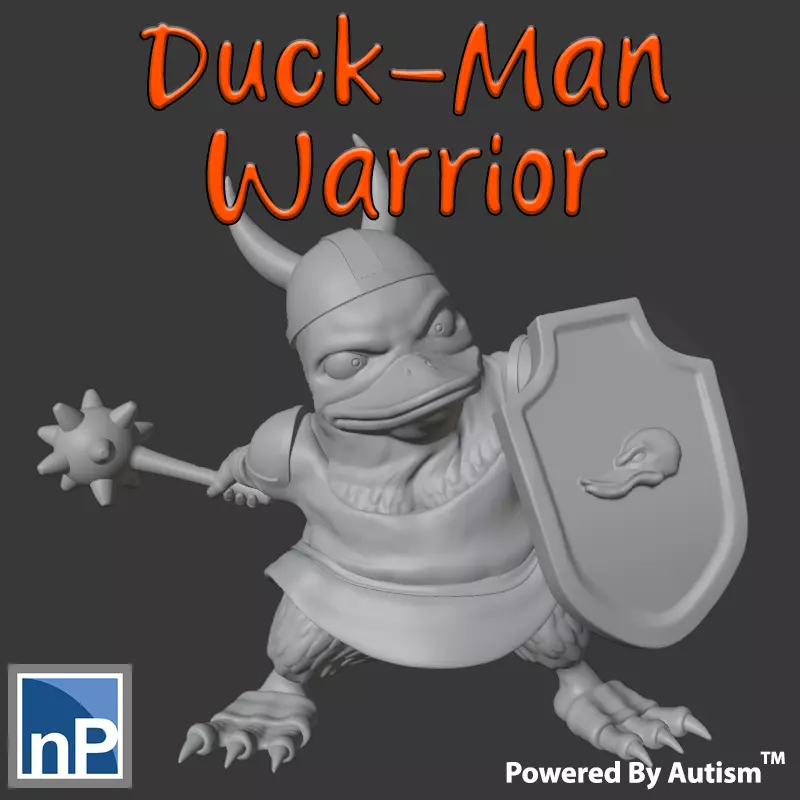 Fantasy Duck-Man Warrior Free 3D print model
