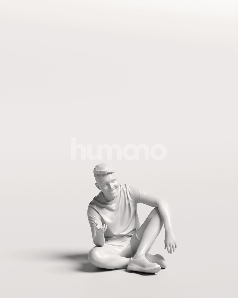 Humano casual sitting man - summer outfit -03418-61 3D model_10