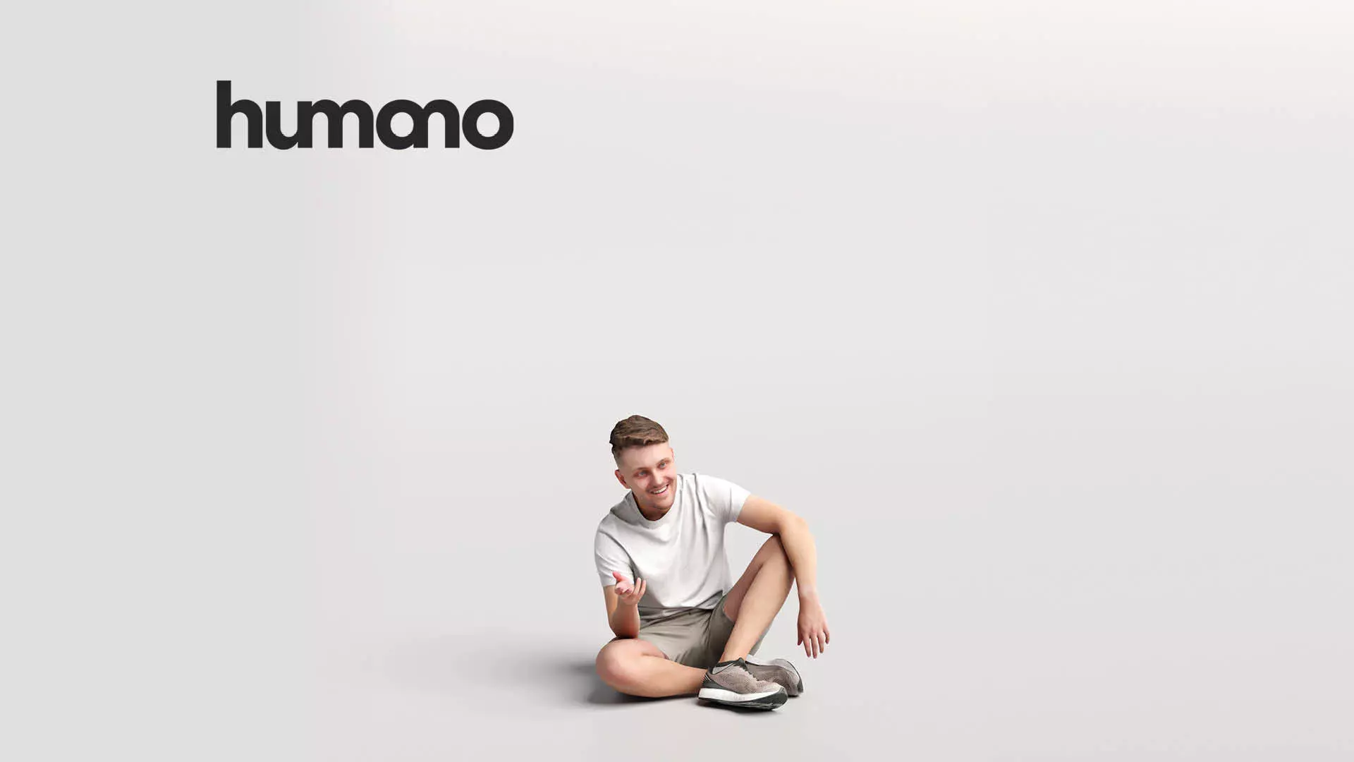 Humano casual sitting man - summer outfit -03418-61 3D model_0