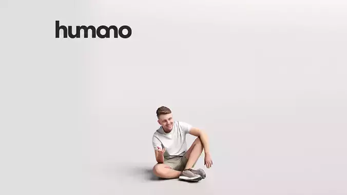 Humano casual sitting man - summer outfit -03418-61