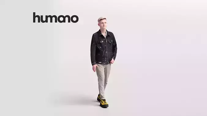 Humano casual man walking - jeans and jacket -03332-21