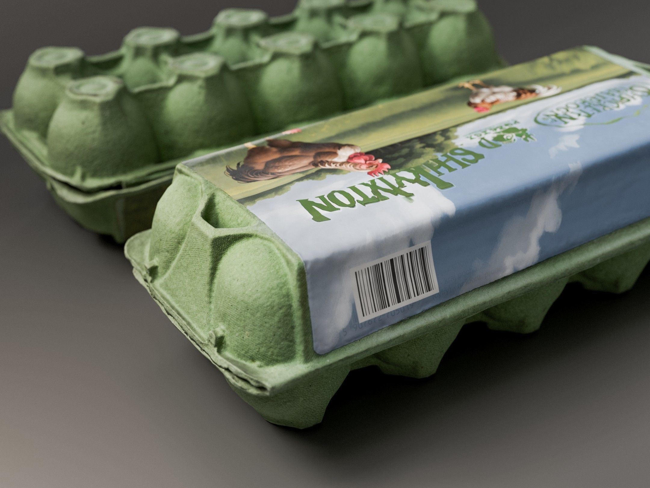 Egg carton - PBR - Low-poly 3D model_3