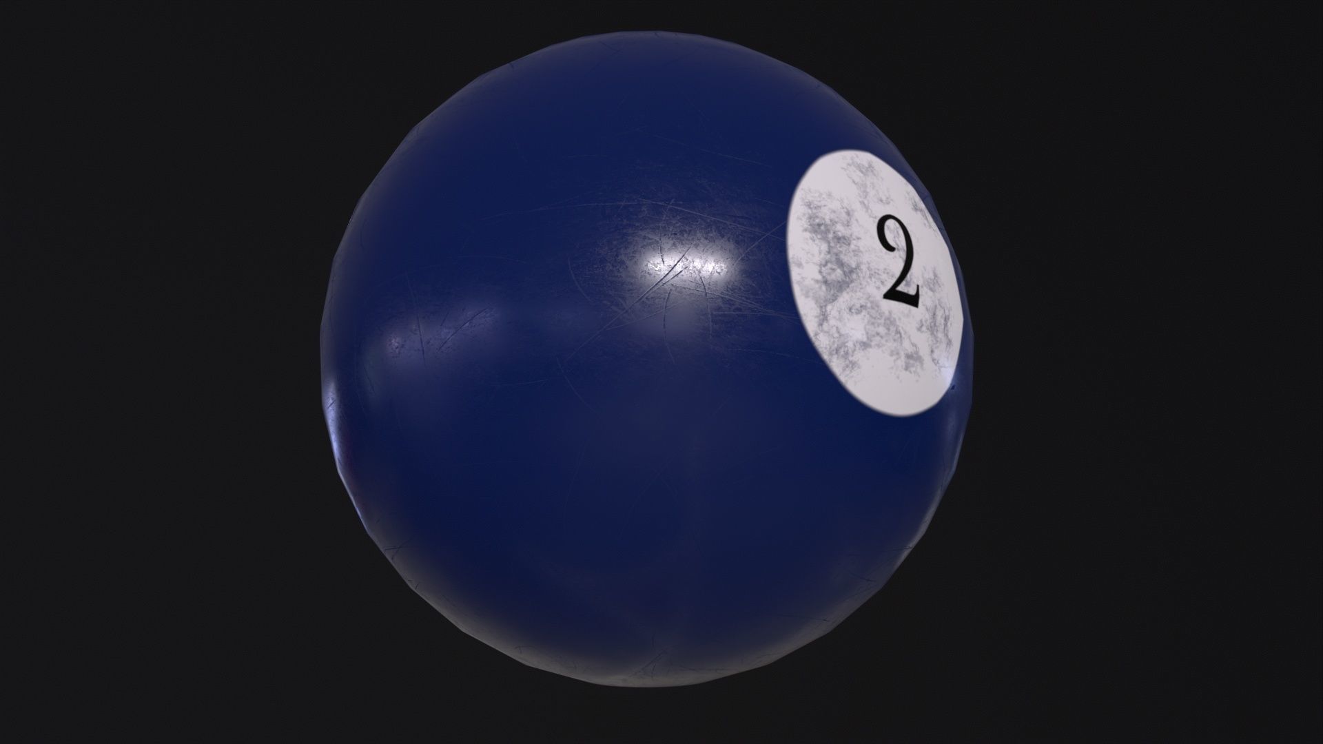 Pool Ball 2 Low-poly 3D model_4