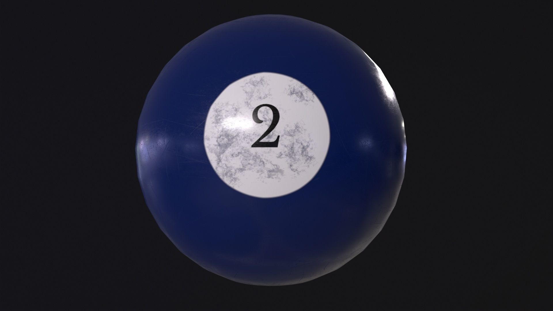 Pool Ball 2 Low-poly 3D model_3