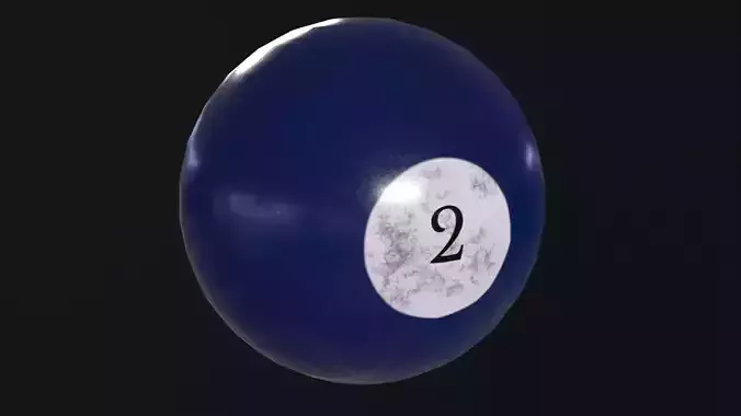 Pool Ball 2 Low-poly 3D model