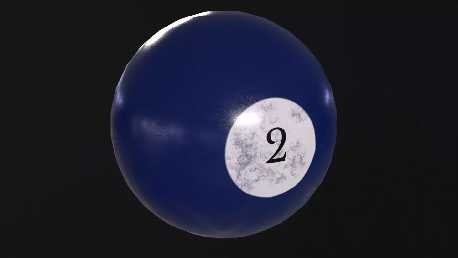 Pool Ball 2 Low-poly 3D model_0