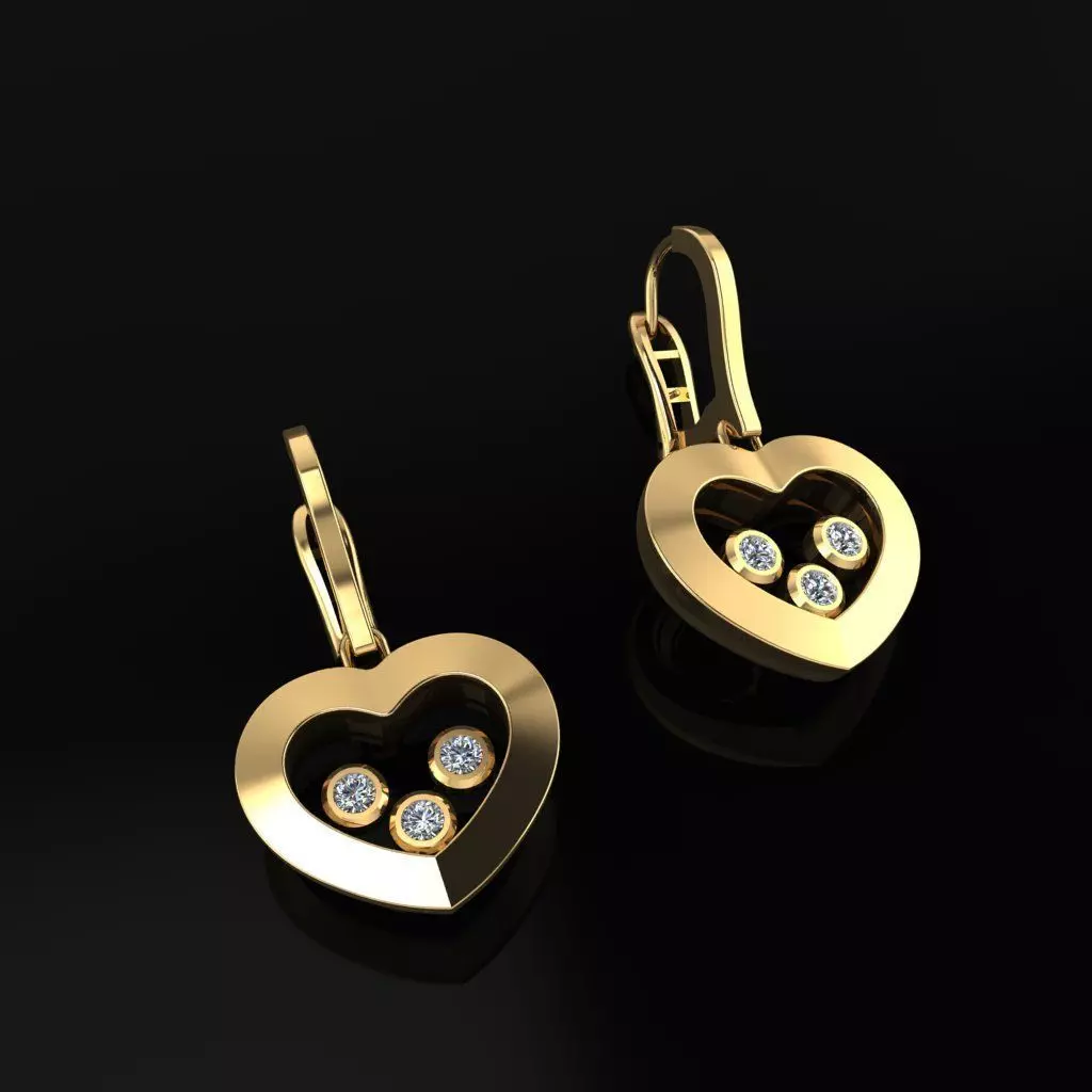 Chopard Heart Earrings 3D print model