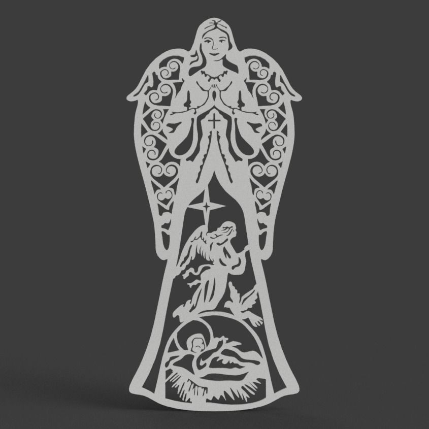 christmas nativity for wall - medal - tree ornaments - lamp 3D print model_2
