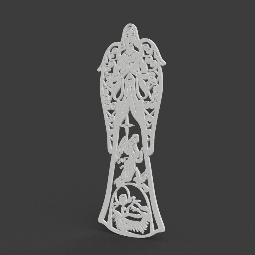 christmas nativity for wall - medal - tree ornaments - lamp 3D print model_3