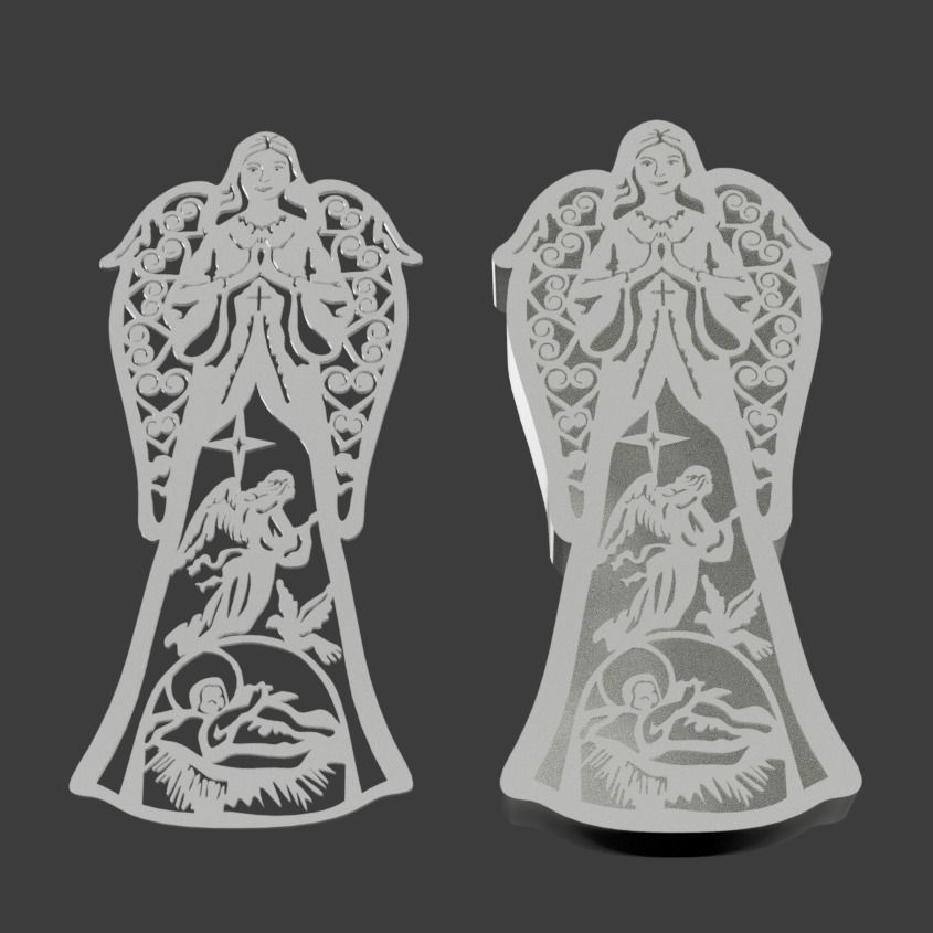 christmas nativity for wall - medal - tree ornaments - lamp 3D print model_1