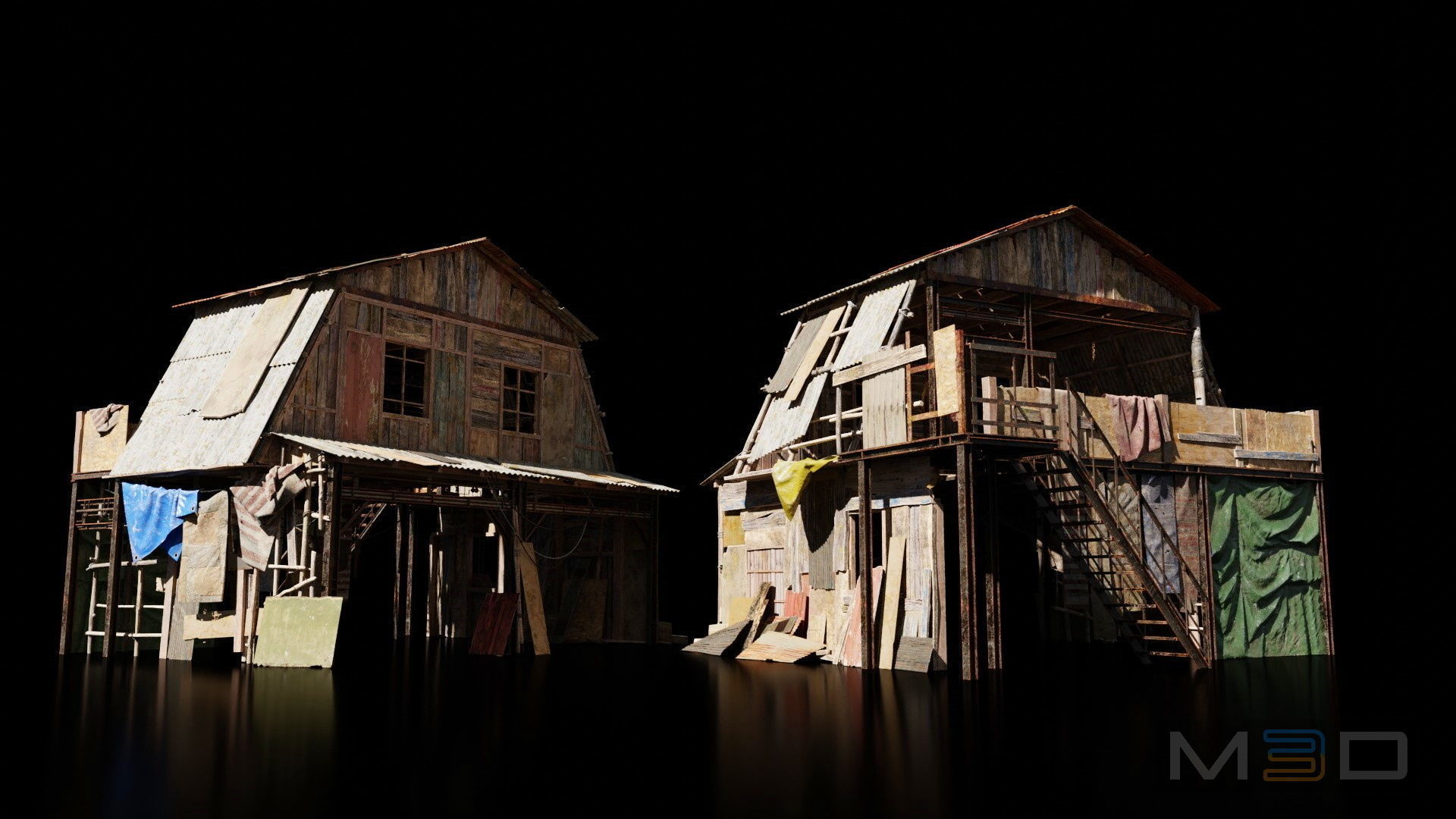 Abandoned Buildings Low-poly 3D model_8