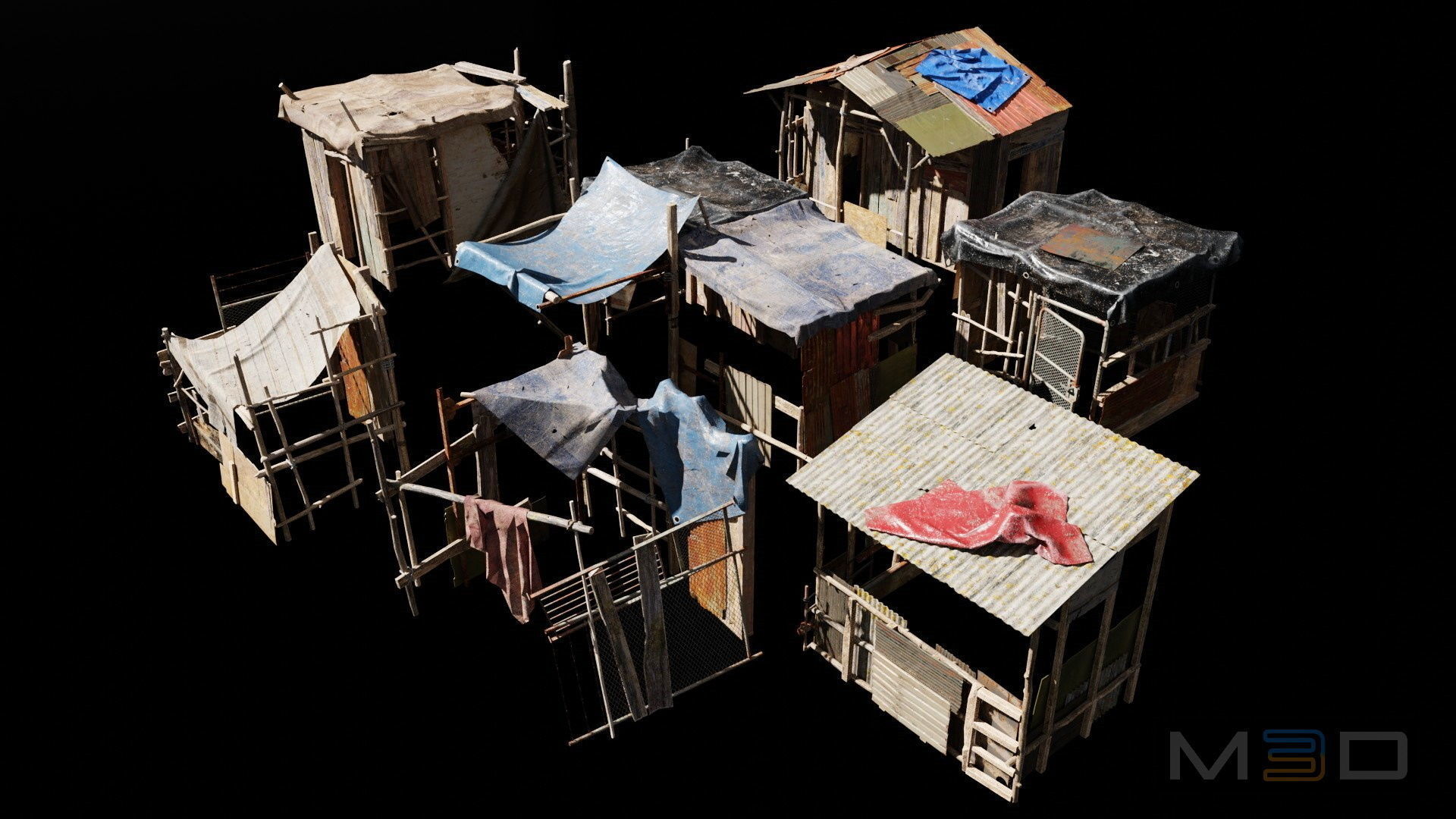 Abandoned Buildings Low-poly 3D model_11