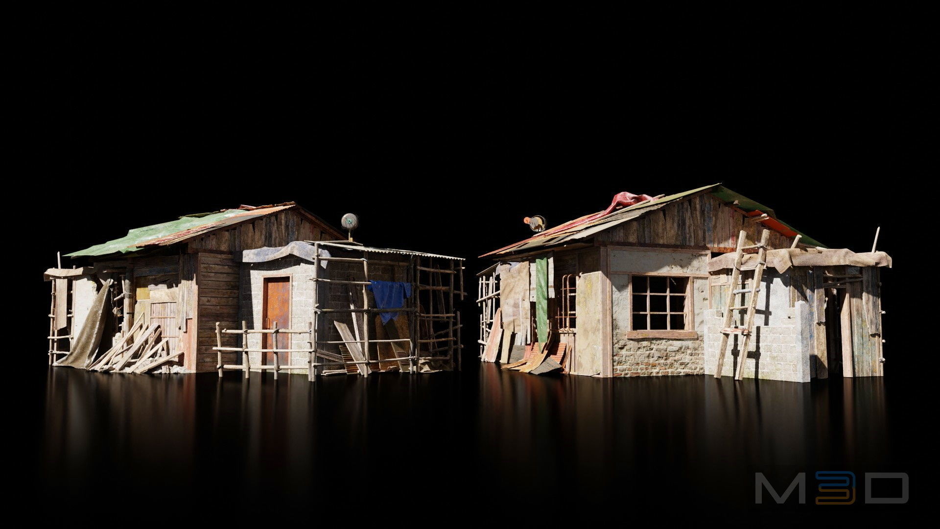 Abandoned Buildings Low-poly 3D model_9