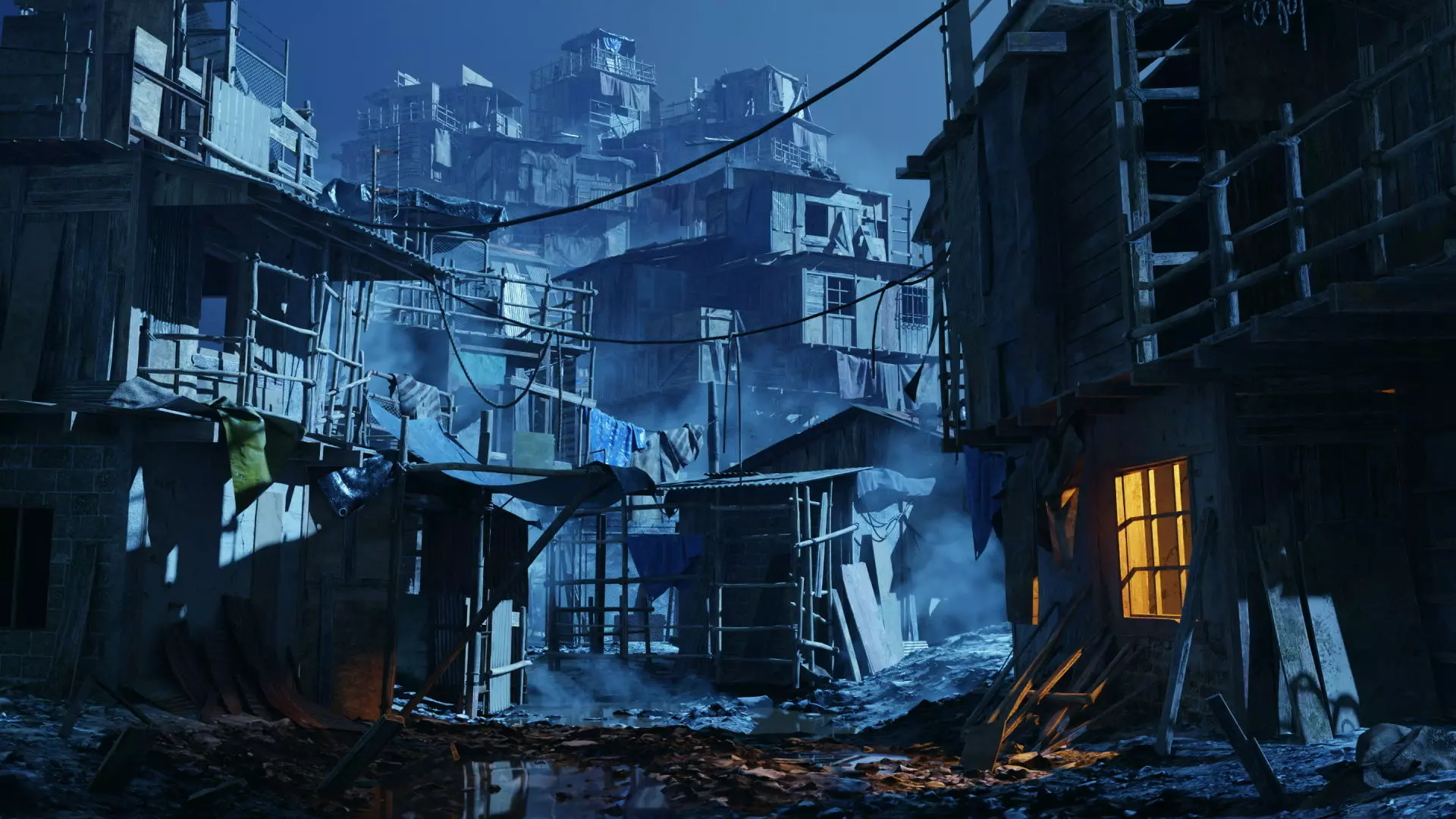 Abandoned Buildings Low-poly 3D model_0