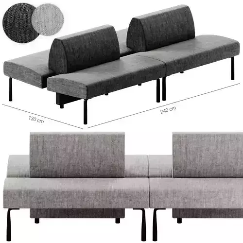 Et al AMBIT 1055 Fabric bench seating Sofa 3D model