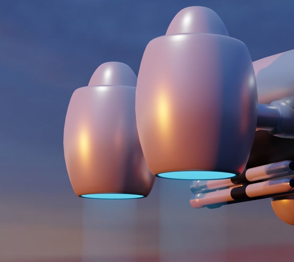 Sci fi attack drone 3D model_9