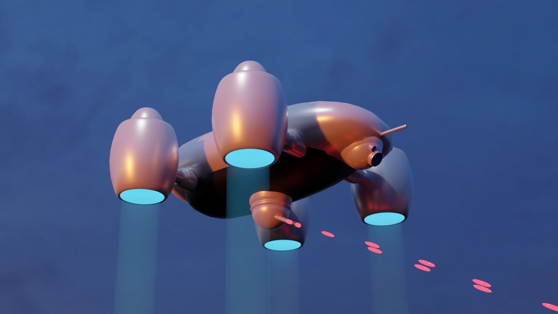 Sci fi attack drone 3D model_4