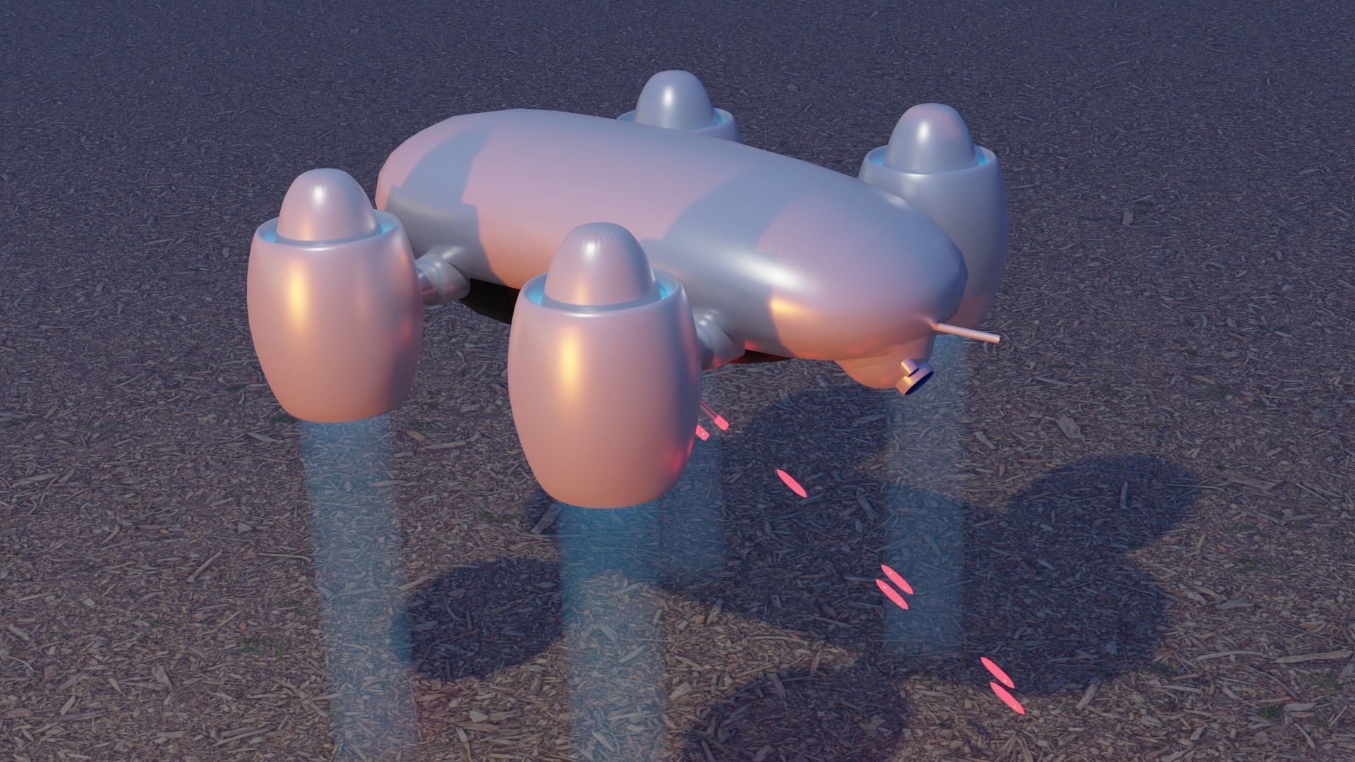 Sci fi attack drone 3D model_5