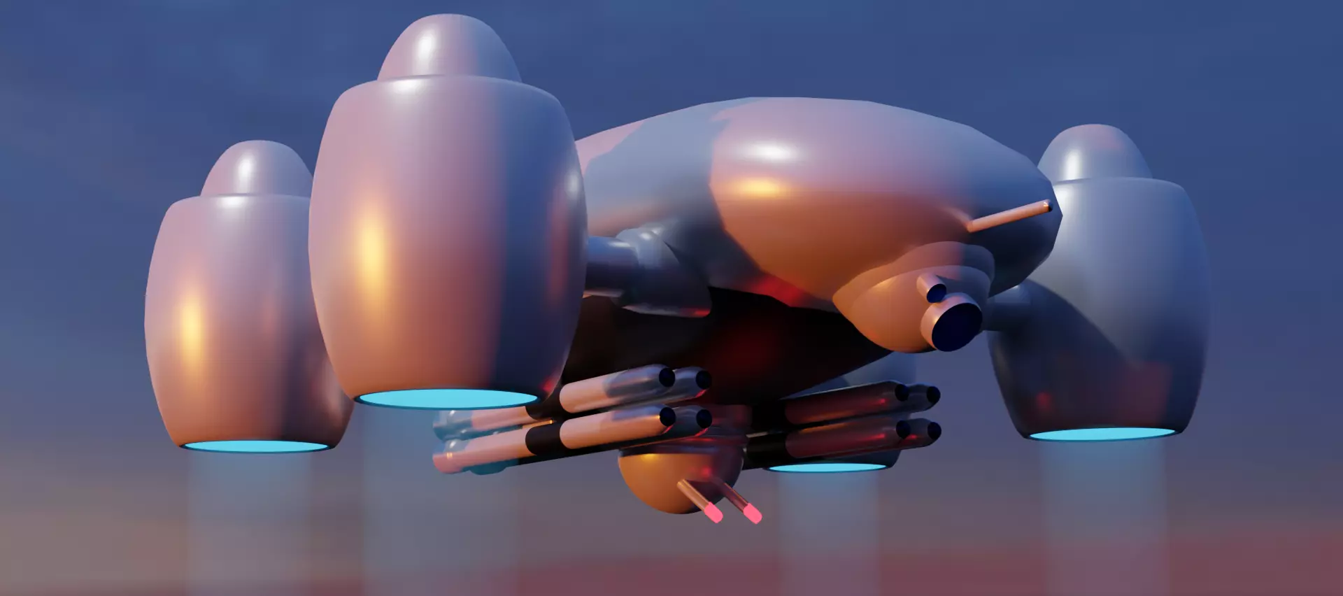 Sci fi attack drone 3D model_0