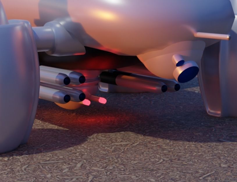 Sci fi attack drone 3D model_8