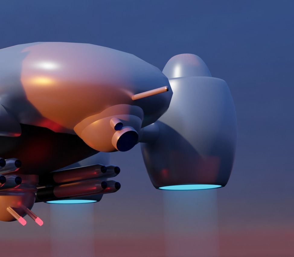 Sci fi attack drone 3D model_10