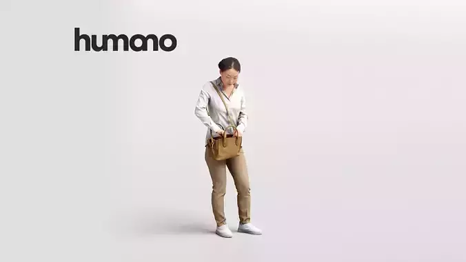 Humano causal asian woman - looking in the back - 