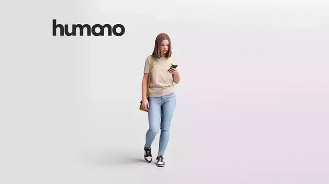 Humano casual woman walking - t-shirt and jeans - 04536-69