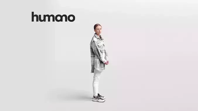 Humano casual woman standing - jeans and jacket-04435-39