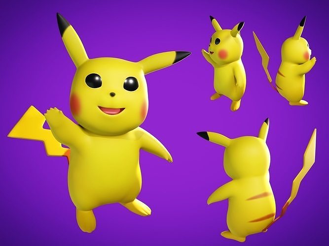 Pikachu Rigged Low-poly 3D model