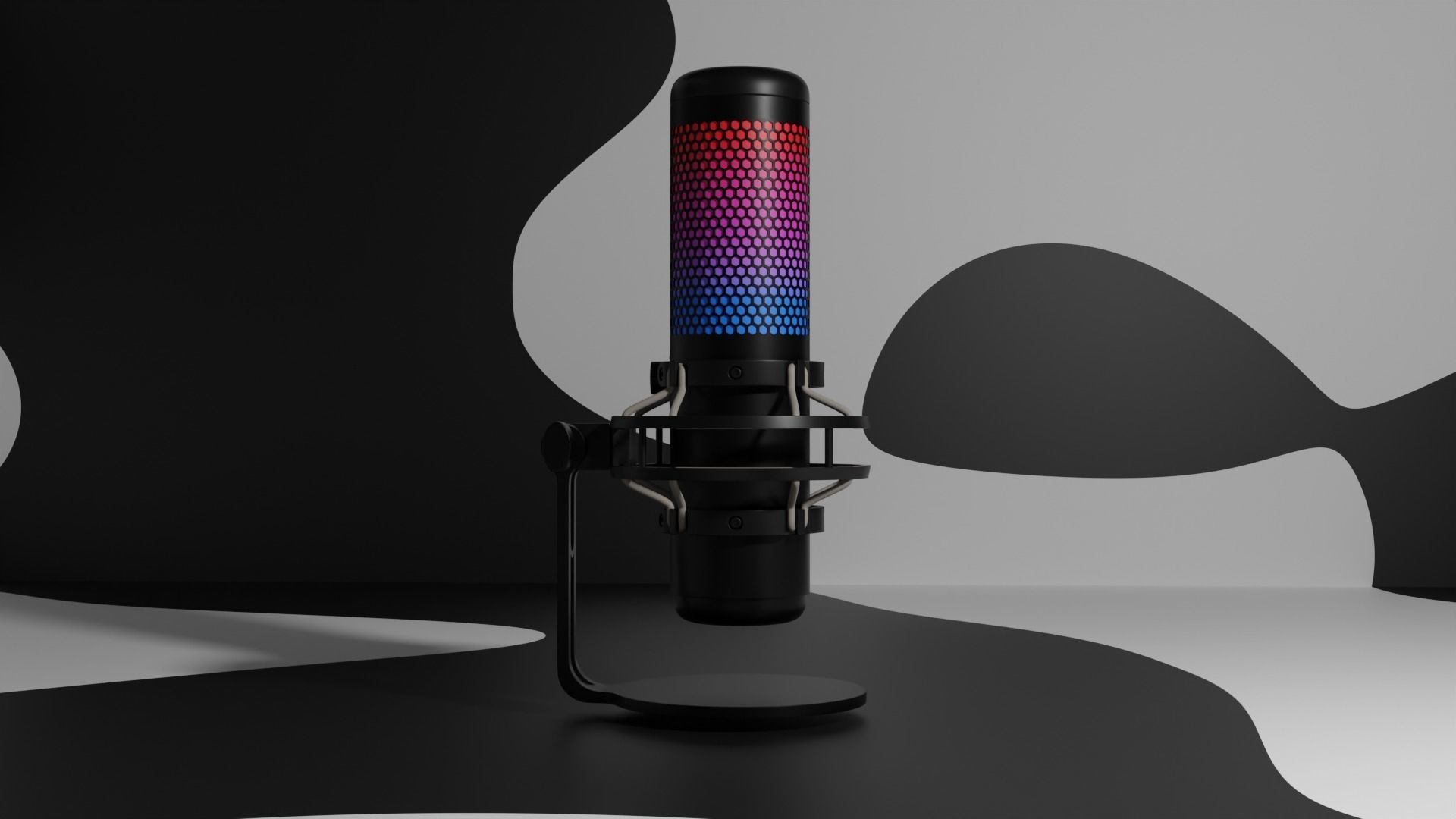 Microphone HyperX QuadCast S Low-poly 3D model_1