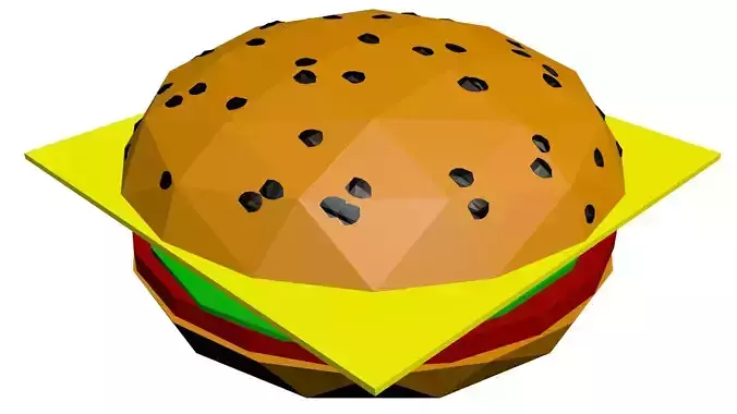 Low Poly Game Ready Burger Low-poly 3D model