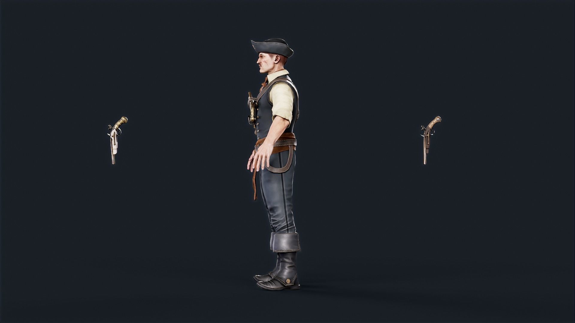 Pirate 9 Low-poly 3D model_11