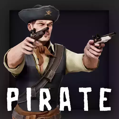 Pirate 9 Low-poly 3D model
