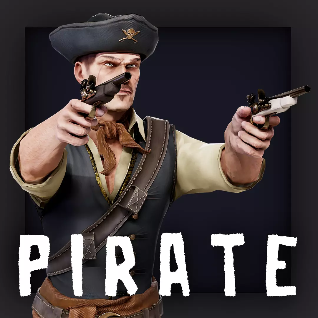 Pirate 9 Low-poly 3D model_0