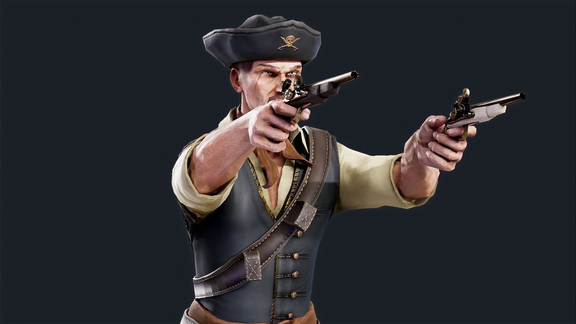 Pirate 9 Low-poly 3D model_3