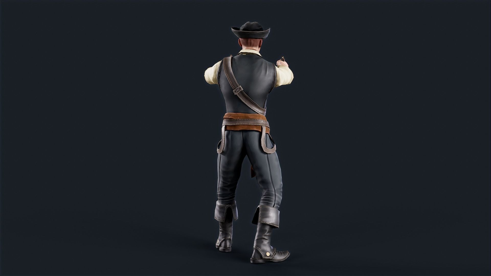 Pirate 9 Low-poly 3D model_7