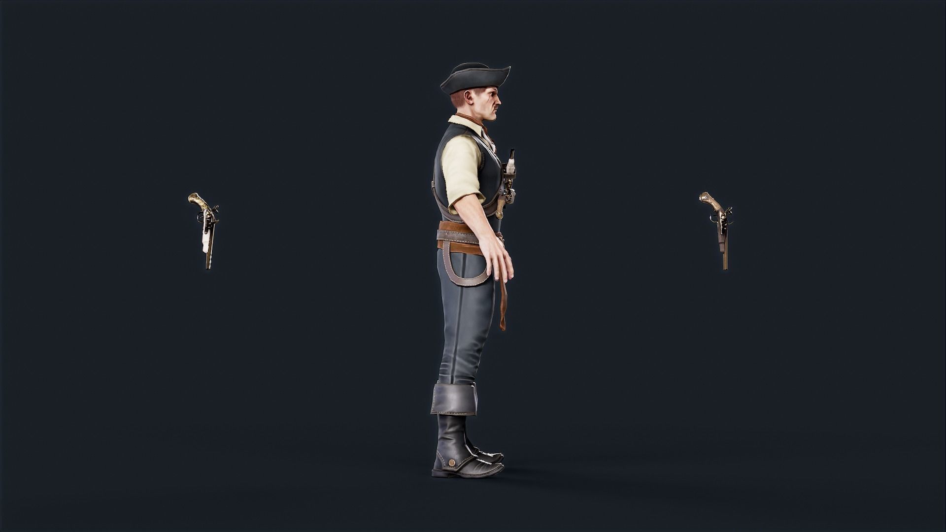 Pirate 9 Low-poly 3D model_9