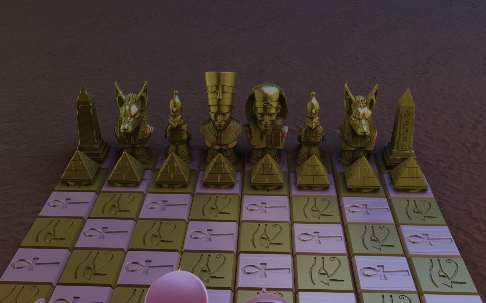 Egyptian chess 3D print model_7